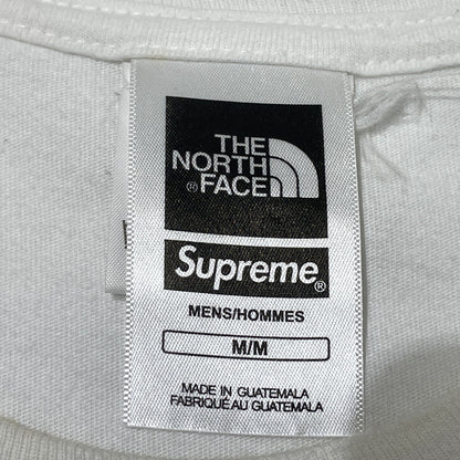 【現状渡し品】【メンズ】 SUPREME シュプリーム × THE NORTH FACE ザ ノースフェイス 18SS METALLIC LOGO TEE NT31808I 2018年 ショートスリーブ ロゴ Tシャツ 半袖 トップス 149-260929-sa-22-teih サイズ：M カラー：ホワイト 万代Net店