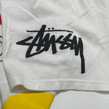 【現状渡し品】【メンズ】 STUSSY ステューシー × CACTUS PLANT FLEA MARKET INTERNATIONAL カタクス プラント フリーマーケット インターナショナル 別注コラボ T-SHIRT Tシャツ 半袖 トップス 142-260929-sa-23-teih サイズ：L カラー：ホワイト 万代Net店