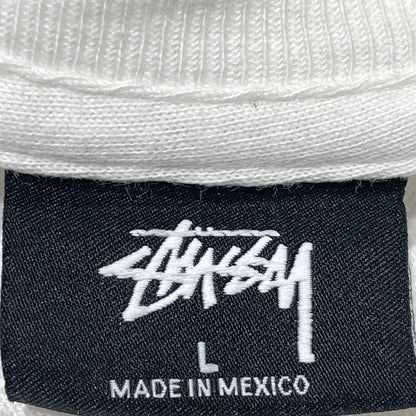 【現状渡し品】【メンズ】 STUSSY ステューシー × CACTUS PLANT FLEA MARKET INTERNATIONAL カタクス プラント フリーマーケット インターナショナル 別注コラボ T-SHIRT Tシャツ 半袖 トップス 142-260929-sa-23-teih サイズ：L カラー：ホワイト 万代Net店