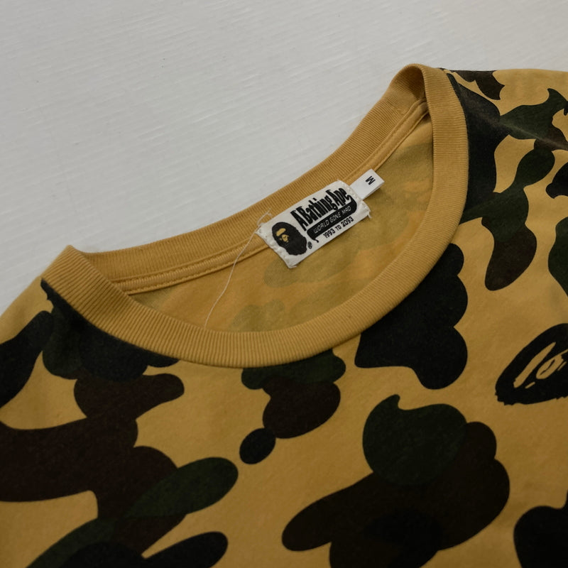 【中古品】【メンズ】 A BATHING APE アベイシングエイプ LOGO L/S TEE 001LTK701001M ロゴ ロングスリーブTシャツ 長袖トップス 142-261003-ss-02-teih サイズ：M カラー：カモ柄 万代Net店