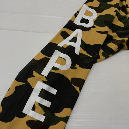【中古品】【メンズ】 A BATHING APE アベイシングエイプ LOGO L/S TEE 001LTK701001M ロゴ ロングスリーブTシャツ 長袖トップス 142-261003-ss-02-teih サイズ：M カラー：カモ柄 万代Net店