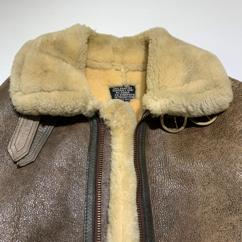 【現状渡し品】【メンズ】 U.S.SHEEPSKIN ユーエスシープスキン MOUTON FLIGHT JACKET TYPE B-3 AC-26824 ムートン フライトジャケット アウター USA製 145-261001-ko-06-teih サイズ：44 カラー：ブラウン 万代Net店