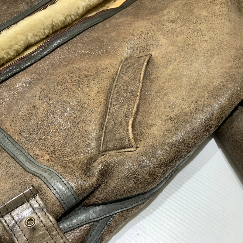 【現状渡し品】【メンズ】 U.S.SHEEPSKIN ユーエスシープスキン MOUTON FLIGHT JACKET TYPE B-3 AC-26824 ムートン フライトジャケット アウター USA製 145-261001-ko-06-teih サイズ：44 カラー：ブラウン 万代Net店
