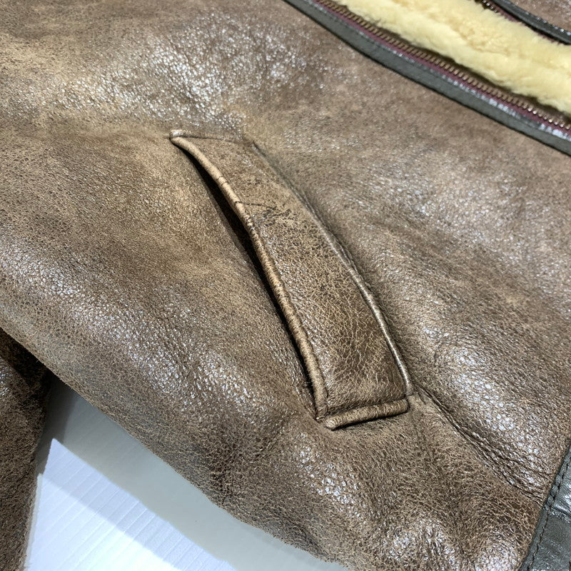 【現状渡し品】【メンズ】 U.S.SHEEPSKIN ユーエスシープスキン MOUTON FLIGHT JACKET TYPE B-3 AC-26824 ムートン フライトジャケット アウター USA製 145-261001-ko-06-teih サイズ：44 カラー：ブラウン 万代Net店