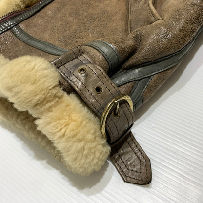 【現状渡し品】【メンズ】 U.S.SHEEPSKIN ユーエスシープスキン MOUTON FLIGHT JACKET TYPE B-3 AC-26824 ムートン フライトジャケット アウター USA製 145-261001-ko-06-teih サイズ：44 カラー：ブラウン 万代Net店