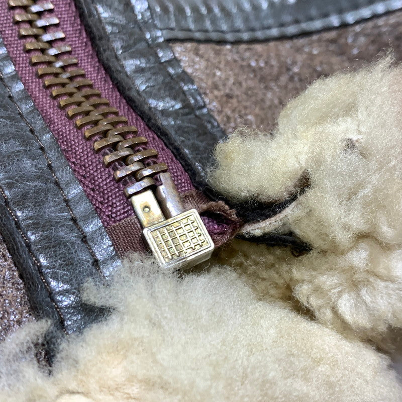 【現状渡し品】【メンズ】 U.S.SHEEPSKIN ユーエスシープスキン MOUTON FLIGHT JACKET TYPE B-3 AC-26824 ムートン フライトジャケット アウター USA製 145-261001-ko-06-teih サイズ：44 カラー：ブラウン 万代Net店