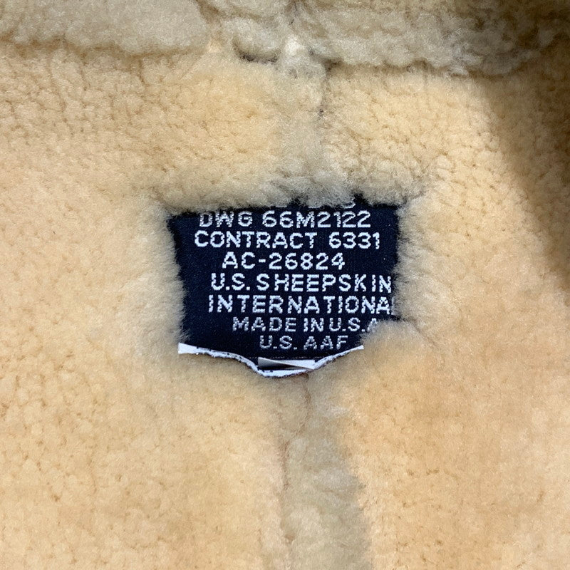 【現状渡し品】【メンズ】 U.S.SHEEPSKIN ユーエスシープスキン MOUTON FLIGHT JACKET TYPE B-3 AC-26824 ムートン フライトジャケット アウター USA製 145-261001-ko-06-teih サイズ：44 カラー：ブラウン 万代Net店