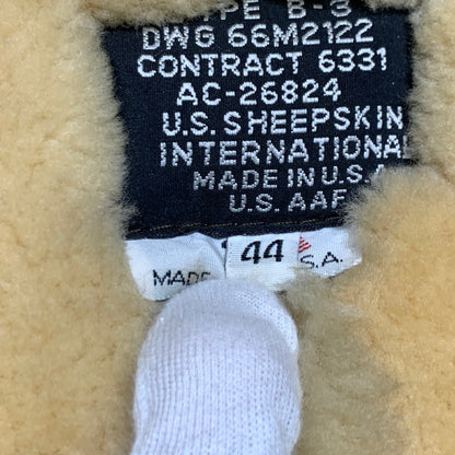 【現状渡し品】【メンズ】 U.S.SHEEPSKIN ユーエスシープスキン MOUTON FLIGHT JACKET TYPE B-3 AC-26824 ムートン フライトジャケット アウター USA製 145-261001-ko-06-teih サイズ：44 カラー：ブラウン 万代Net店