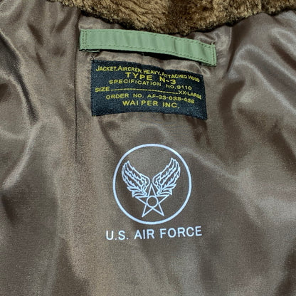 【中古品】【メンズ】 WAIPER ワイパー AIR CREW N-3 25WP96 フライトジャケット アウター ミリタリー コート 145-261001-ko-04-teih サイズ：XXL カラー：カーキ 万代Net店