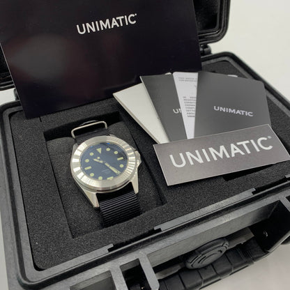 【中古品】【メンズ】 UNIMATIC ウニマティックCLASSIC UC4 QUATTRO C4-A2075 クラシック クアトロ 腕時計 ミリタリーウォッチ 自動巻き 197-260929-ko-04-teih カラー：シルバー/ブラック 万代Net店