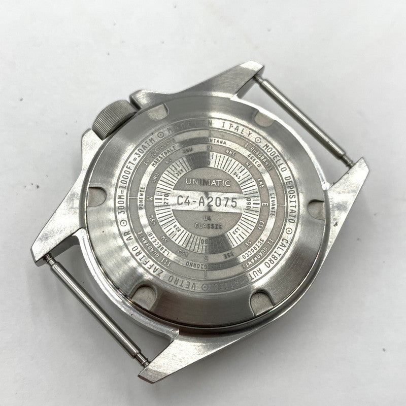 【中古品】【メンズ】 UNIMATIC ウニマティックCLASSIC UC4 QUATTRO C4-A2075 クラシック クアトロ 腕時計 ミリタリーウォッチ 自動巻き 197-260929-ko-04-teih カラー：シルバー/ブラック 万代Net店