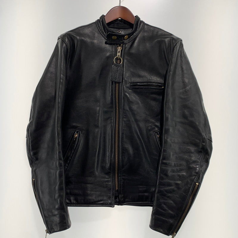 【中古品】【メンズ】 VANSON バンソン SINGLE RIDER JACKET MODEL B シングル ライダースジャケット ライトアウター レザージャケット 145-261001-ko-19-teih サイズ：36 カラー：ブラック 万代Net店