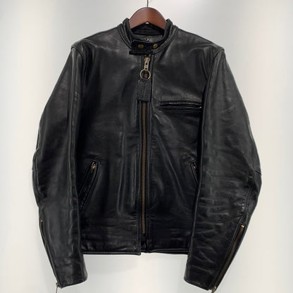 【中古品】【メンズ】 VANSON バンソン SINGLE RIDER JACKET MODEL B シングル ライダースジャケット ライトアウター レザージャケット 145-261001-ko-19-teih サイズ：36 カラー：ブラック 万代Net店