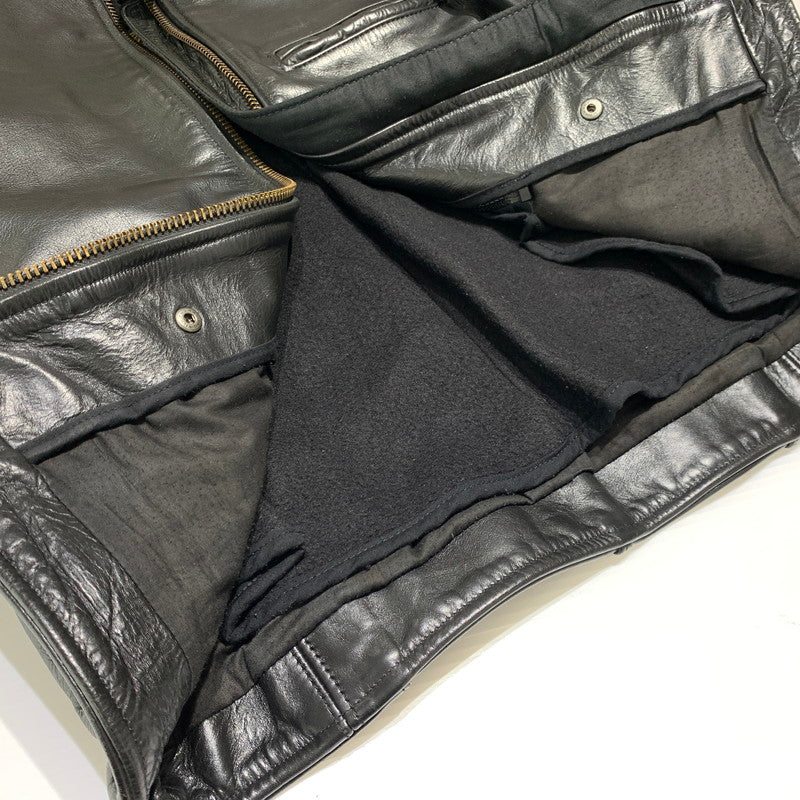 【中古品】【メンズ】 VANSON バンソン SINGLE RIDER JACKET MODEL B シングル ライダースジャケット ライトアウター レザージャケット 145-261001-ko-19-teih サイズ：36 カラー：ブラック 万代Net店