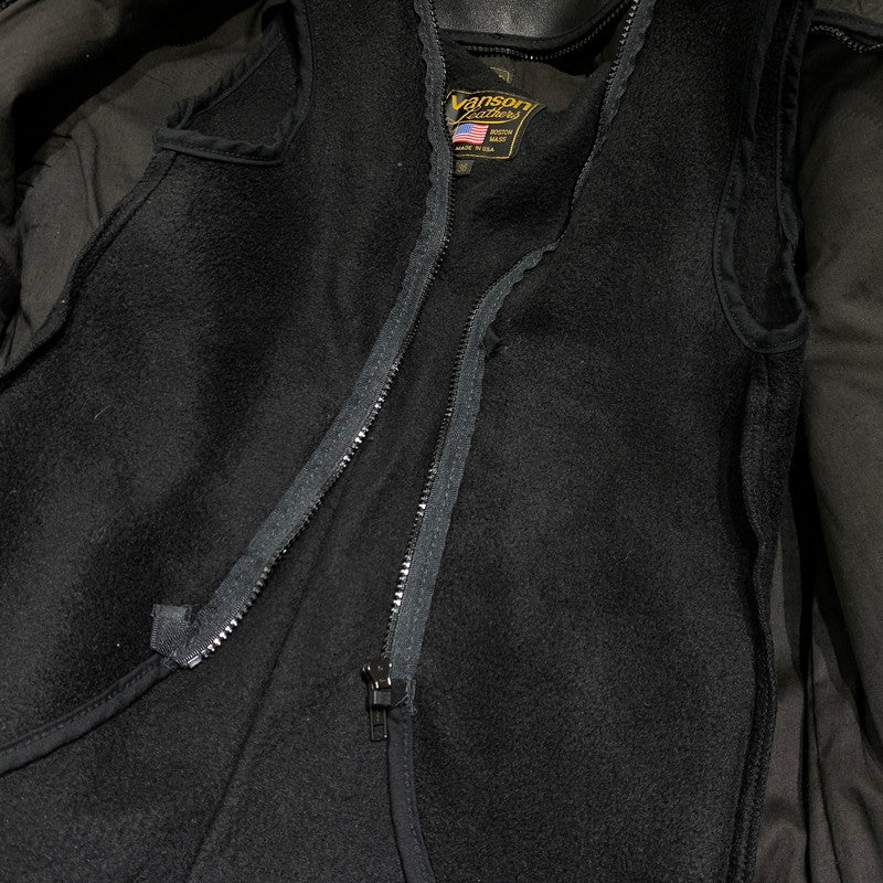 【中古品】【メンズ】 VANSON バンソン SINGLE RIDER JACKET MODEL B シングル ライダースジャケット ライトアウター レザージャケット 145-261001-ko-19-teih サイズ：36 カラー：ブラック 万代Net店