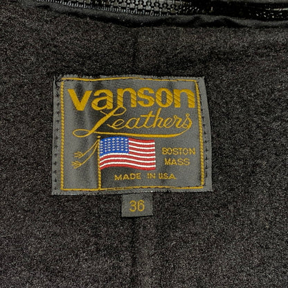 【中古品】【メンズ】 VANSON バンソン SINGLE RIDER JACKET MODEL B シングル ライダースジャケット ライトアウター レザージャケット 145-261001-ko-19-teih サイズ：36 カラー：ブラック 万代Net店