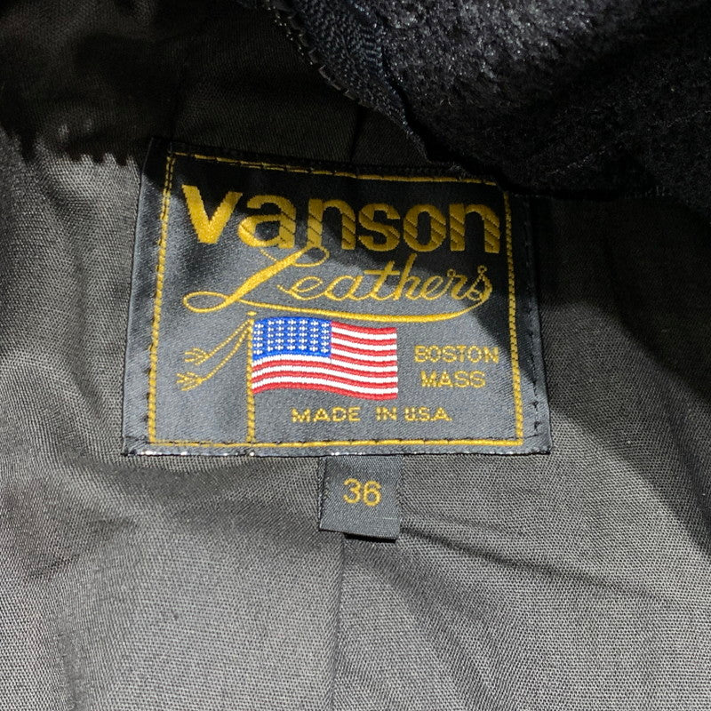 【中古品】【メンズ】 VANSON バンソン SINGLE RIDER JACKET MODEL B シングル ライダースジャケット ライトアウター レザージャケット 145-261001-ko-19-teih サイズ：36 カラー：ブラック 万代Net店
