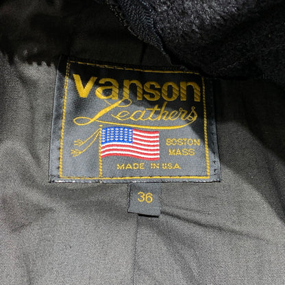 【中古品】【メンズ】 VANSON バンソン SINGLE RIDER JACKET MODEL B シングル ライダースジャケット ライトアウター レザージャケット 145-261001-ko-19-teih サイズ：36 カラー：ブラック 万代Net店
