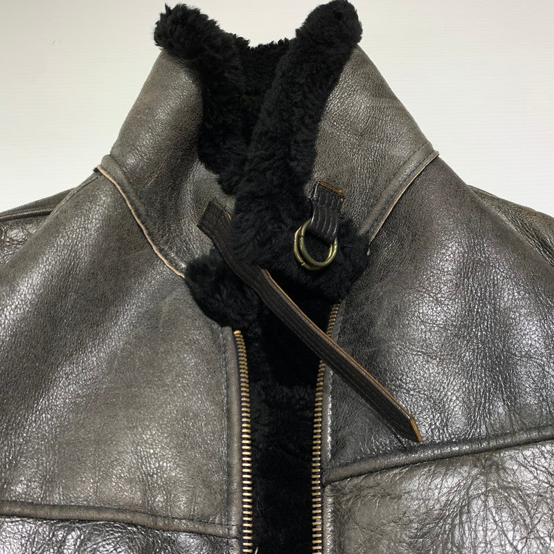 【現状渡し品】【メンズ】 AVIREX アヴィレックス MOUTON FLIGHT JACKET AC-17755 ムートン フライト ジャケット アウター 145-261001-ko-05-teih サイズ：40 カラー：ブラウン 万代Net店