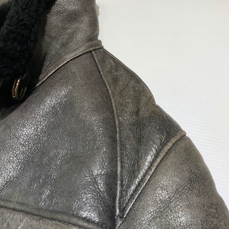 【現状渡し品】【メンズ】 AVIREX アヴィレックス MOUTON FLIGHT JACKET AC-17755 ムートン フライト ジャケット アウター 145-261001-ko-05-teih サイズ：40 カラー：ブラウン 万代Net店