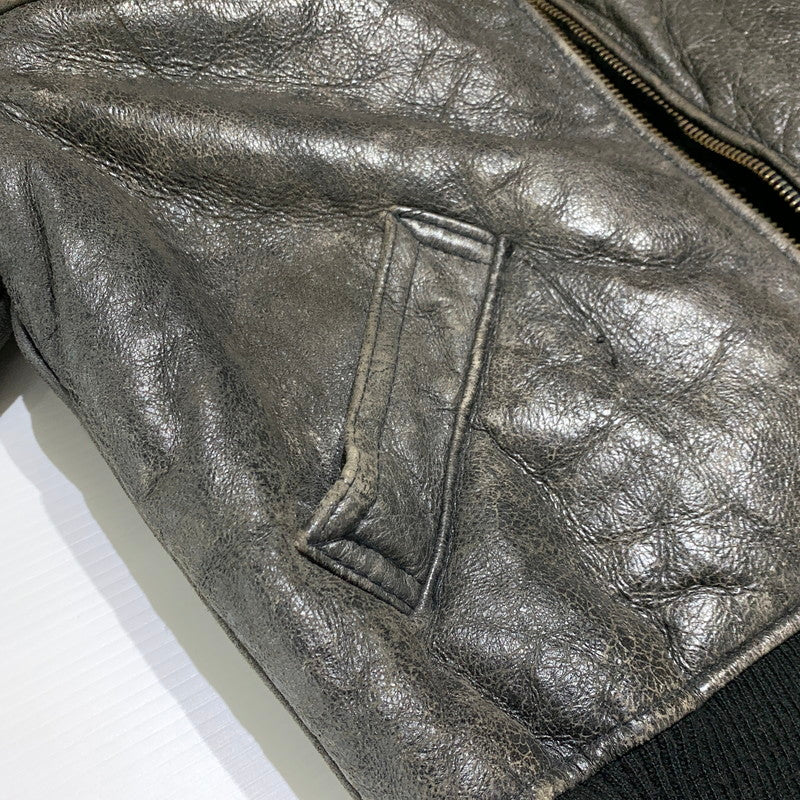 【現状渡し品】【メンズ】 AVIREX アヴィレックス MOUTON FLIGHT JACKET AC-17755 ムートン フライト ジャケット アウター 145-261001-ko-05-teih サイズ：40 カラー：ブラウン 万代Net店