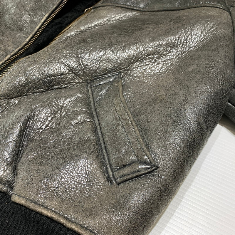 【現状渡し品】【メンズ】 AVIREX アヴィレックス MOUTON FLIGHT JACKET AC-17755 ムートン フライト ジャケット アウター 145-261001-ko-05-teih サイズ：40 カラー：ブラウン 万代Net店