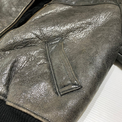 【現状渡し品】【メンズ】 AVIREX アヴィレックス MOUTON FLIGHT JACKET AC-17755 ムートン フライト ジャケット アウター 145-261001-ko-05-teih サイズ：40 カラー：ブラウン 万代Net店