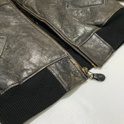 【現状渡し品】【メンズ】 AVIREX アヴィレックス MOUTON FLIGHT JACKET AC-17755 ムートン フライト ジャケット アウター 145-261001-ko-05-teih サイズ：40 カラー：ブラウン 万代Net店