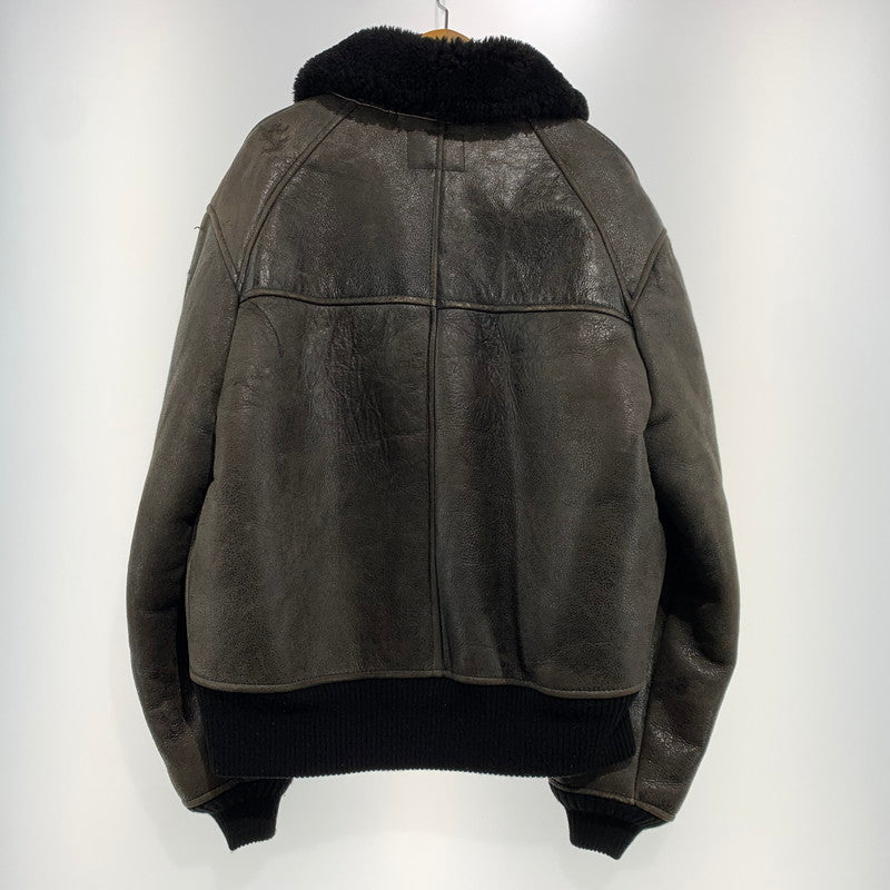 【現状渡し品】【メンズ】 AVIREX アヴィレックス MOUTON FLIGHT JACKET AC-17755 ムートン フライト ジャケット アウター 145-261001-ko-05-teih サイズ：40 カラー：ブラウン 万代Net店