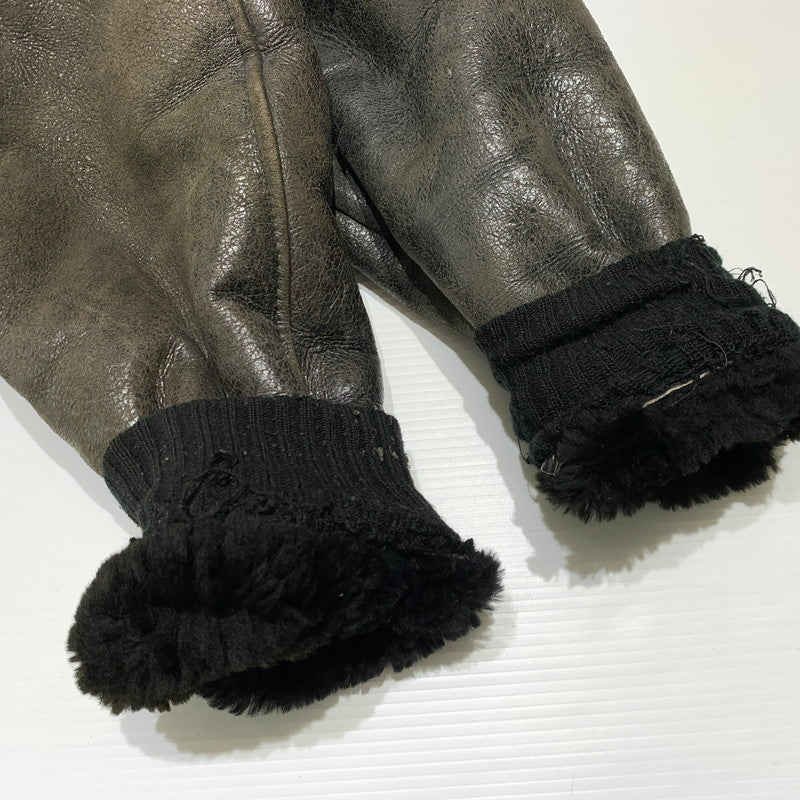 【現状渡し品】【メンズ】 AVIREX アヴィレックス MOUTON FLIGHT JACKET AC-17755 ムートン フライト ジャケット アウター 145-261001-ko-05-teih サイズ：40 カラー：ブラウン 万代Net店