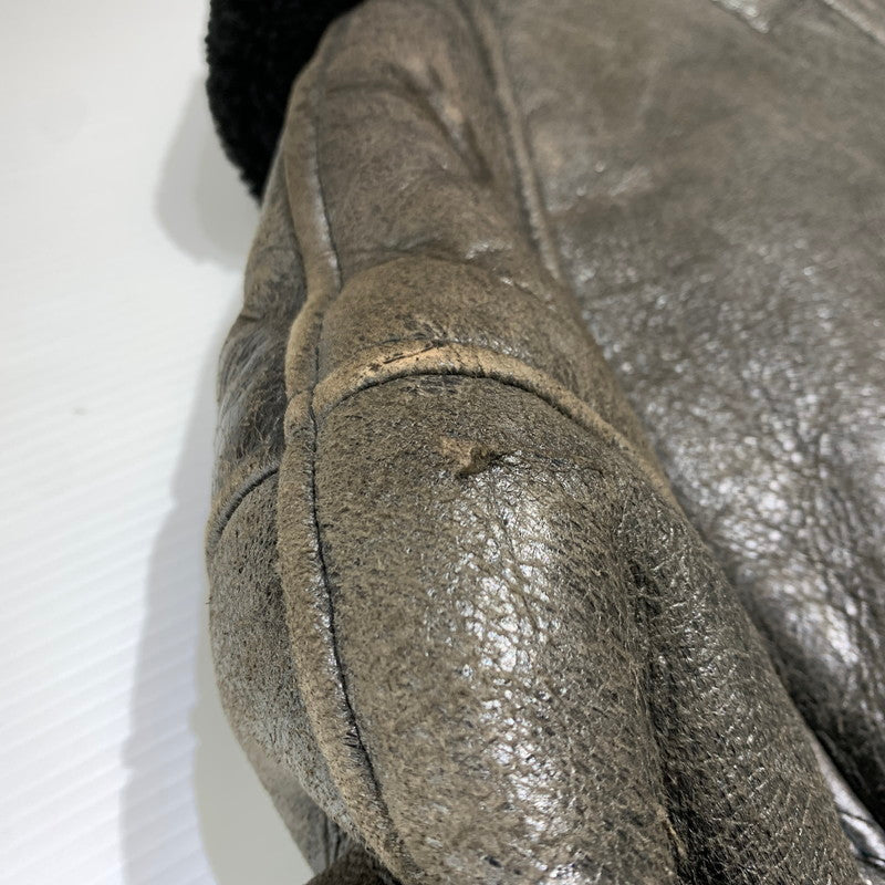 【現状渡し品】【メンズ】 AVIREX アヴィレックス MOUTON FLIGHT JACKET AC-17755 ムートン フライト ジャケット アウター 145-261001-ko-05-teih サイズ：40 カラー：ブラウン 万代Net店