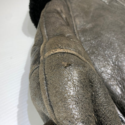 【現状渡し品】【メンズ】 AVIREX アヴィレックス MOUTON FLIGHT JACKET AC-17755 ムートン フライト ジャケット アウター 145-261001-ko-05-teih サイズ：40 カラー：ブラウン 万代Net店