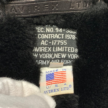 【現状渡し品】【メンズ】 AVIREX アヴィレックス MOUTON FLIGHT JACKET AC-17755 ムートン フライト ジャケット アウター 145-261001-ko-05-teih サイズ：40 カラー：ブラウン 万代Net店