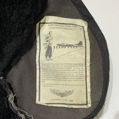 【現状渡し品】【メンズ】 AVIREX アヴィレックス MOUTON FLIGHT JACKET AC-17755 ムートン フライト ジャケット アウター 145-261001-ko-05-teih サイズ：40 カラー：ブラウン 万代Net店