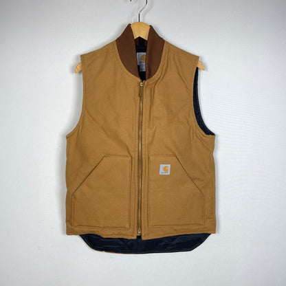 【中古品】【メンズ】 Carhartt カーハート DUCK VEST ARCTIC QUILT LINED V01BRN ダックベスト アークティック キルトライニング アウター 145-261003-ss-01-teih サイズ：S カラー：ブラウン 万代Net店