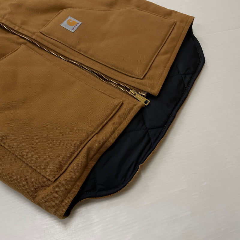 【中古品】【メンズ】 Carhartt カーハート DUCK VEST ARCTIC QUILT LINED V01BRN ダックベスト アークティック キルトライニング アウター 145-261003-ss-01-teih サイズ：S カラー：ブラウン 万代Net店