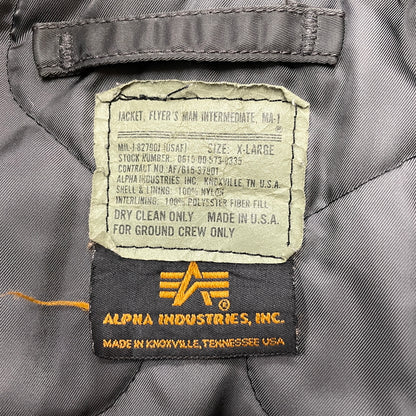 【中古品】【メンズ】 Alpha Industries アルファインダストーリーズ MA-1 JACKET MIL-J-82790J フライトジャケット アウター ミリタリー 145-261003-ss-06-teih サイズ：XL カラー：カーキ 万代Net店