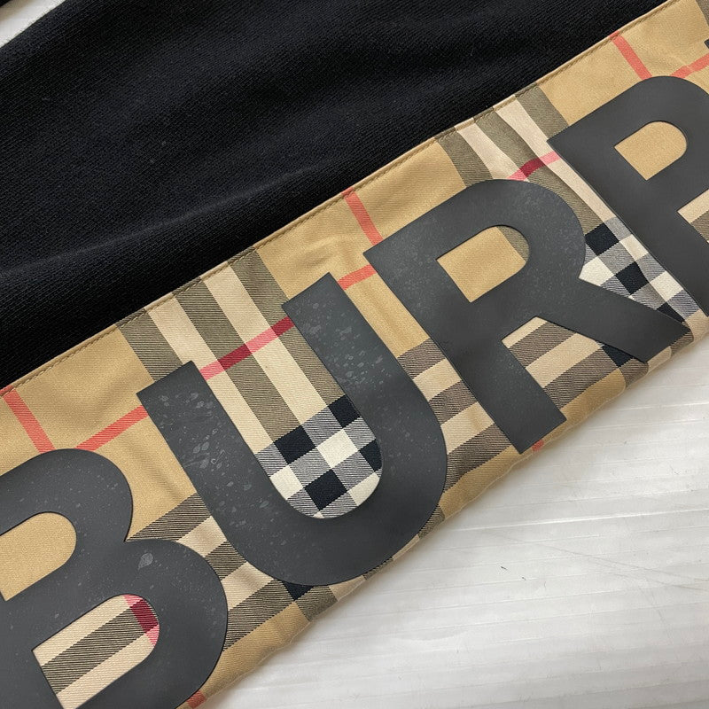 【中古品】【メンズ】 BURBERRY バーバリー VINTAGE CHECK PANEL LOGO SWEAT PANTS 8024541 71L ヴィンテージ チェックパネル ロゴ スウェット パンツ ボトムス 152-260929-yo-14-teih サイズ：XS カラー：ブラック 万代Net店