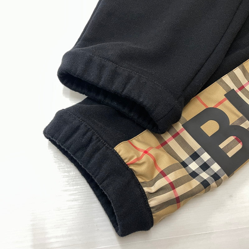 【中古品】【メンズ】 BURBERRY バーバリー VINTAGE CHECK PANEL LOGO SWEAT PANTS 8024541 71L ヴィンテージ チェックパネル ロゴ スウェット パンツ ボトムス 152-260929-yo-14-teih サイズ：XS カラー：ブラック 万代Net店