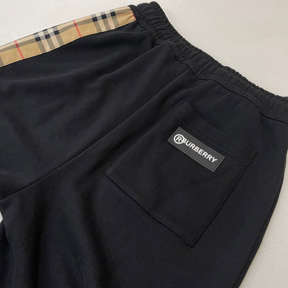 【中古品】【メンズ】 BURBERRY バーバリー VINTAGE CHECK PANEL LOGO SWEAT PANTS 8024541 71L ヴィンテージ チェックパネル ロゴ スウェット パンツ ボトムス 152-260929-yo-14-teih サイズ：XS カラー：ブラック 万代Net店