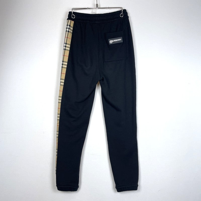 【中古品】【メンズ】 BURBERRY バーバリー VINTAGE CHECK PANEL LOGO SWEAT PANTS 8024541 71L ヴィンテージ チェックパネル ロゴ スウェット パンツ ボトムス 152-260929-yo-14-teih サイズ：XS カラー：ブラック 万代Net店