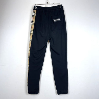 【中古品】【メンズ】 BURBERRY バーバリー VINTAGE CHECK PANEL LOGO SWEAT PANTS 8024541 71L ヴィンテージ チェックパネル ロゴ スウェット パンツ ボトムス 152-260929-yo-14-teih サイズ：XS カラー：ブラック 万代Net店