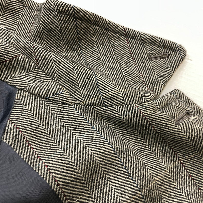 【現状渡し品】【メンズ】 BURBERRYS バーバリーズ HERRINGBONE WOOL CASHMERE COAT WW050-812-06 ヘリンボーン ウール カシミヤ コート アウター 141-260929-yo-03-teih サイズ：92-170 カラー：グレー 万代Net店