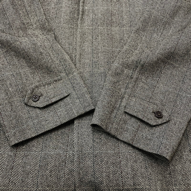 【現状渡し品】【メンズ】 BURBERRYS バーバリーズ HERRINGBONE WOOL CASHMERE COAT WW050-812-06 ヘリンボーン ウール カシミヤ コート アウター 141-260929-yo-03-teih サイズ：92-170 カラー：グレー 万代Net店