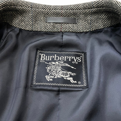 【現状渡し品】【メンズ】 BURBERRYS バーバリーズ HERRINGBONE WOOL CASHMERE COAT WW050-812-06 ヘリンボーン ウール カシミヤ コート アウター 141-260929-yo-03-teih サイズ：92-170 カラー：グレー 万代Net店