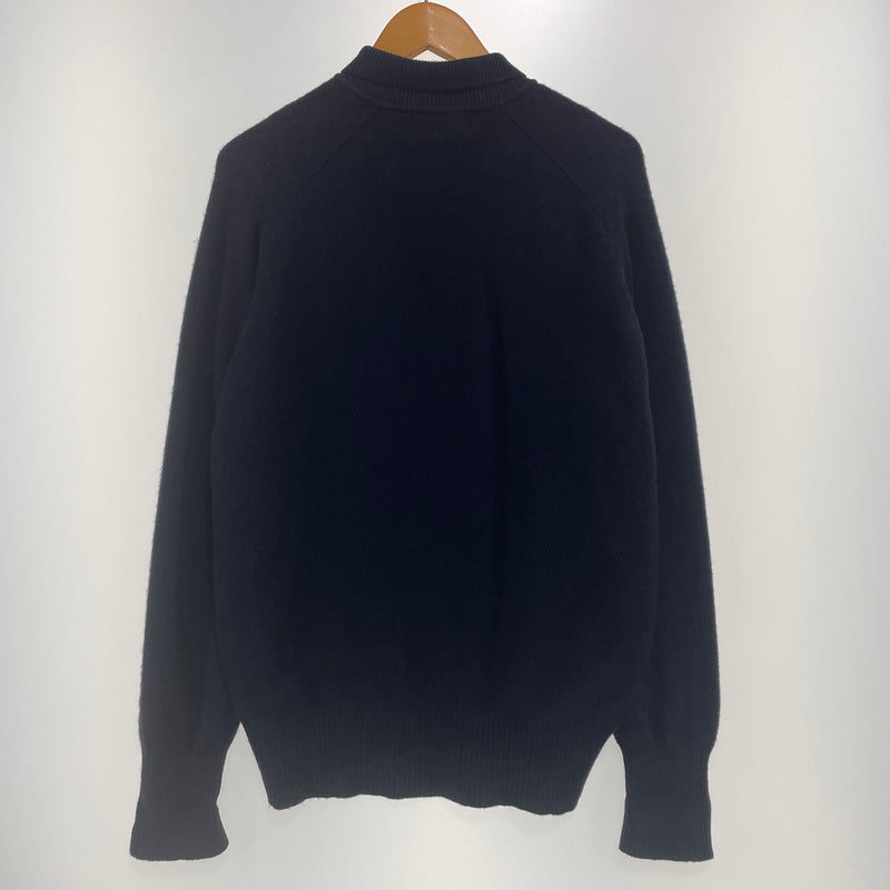 【中古品】【メンズ】 POLO RALPH LAUREN ポロ ラルフローレン 90's LAMBSWOOL L/S POLO 90年代ラムウール ロングスリーブ ポロシャツ 長袖トップス 145-261003-ss-04-teih サイズ：M カラー：ネイビー 万代Net店