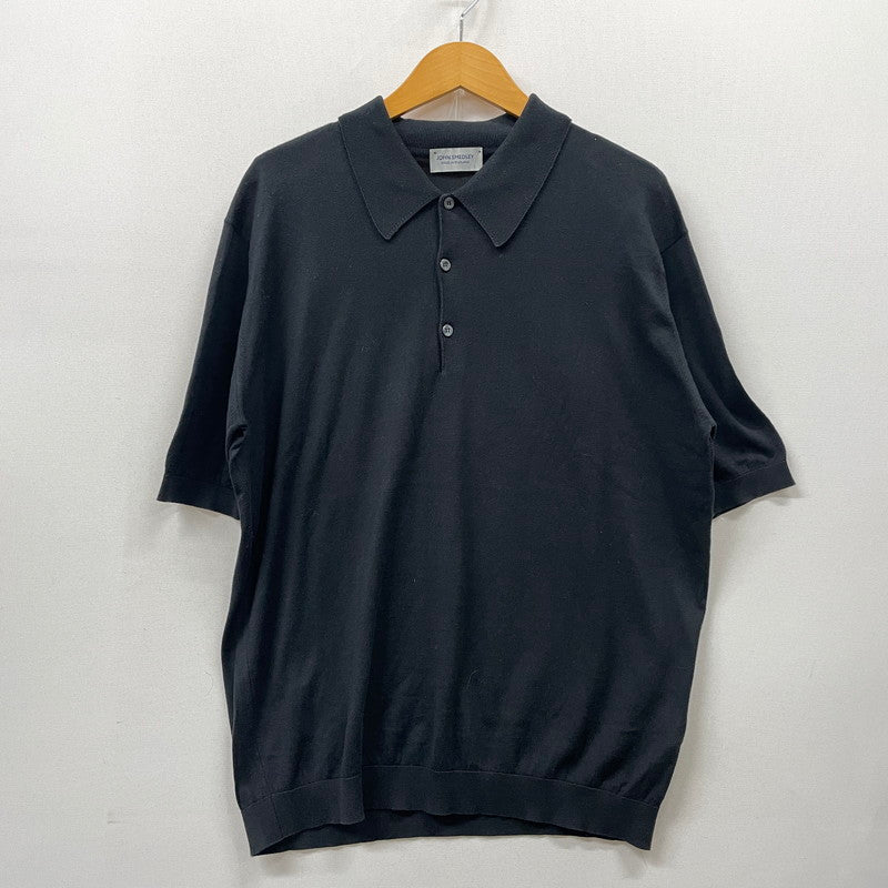 【中古品】【メンズ】 JOHN SMEDLEY ジョンスメドレー ISIS 30 GAUGE SEAISLAND COTTON POLO KNIT アイシス 30ゲージ シーアイランド コットン ポロニット 半袖 トップス 141-260929-yo-09-teih サイズ：L カラー：ブラック 万代Net店