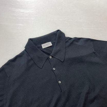 【中古品】【メンズ】 JOHN SMEDLEY ジョンスメドレー ISIS 30 GAUGE SEAISLAND COTTON POLO KNIT アイシス 30ゲージ シーアイランド コットン ポロニット 半袖 トップス 141-260929-yo-09-teih サイズ：L カラー：ブラック 万代Net店