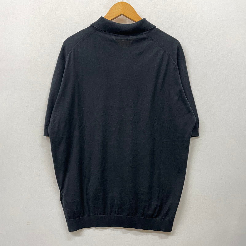 【中古品】【メンズ】 JOHN SMEDLEY ジョンスメドレー ISIS 30 GAUGE SEAISLAND COTTON POLO KNIT アイシス 30ゲージ シーアイランド コットン ポロニット 半袖 トップス 141-260929-yo-09-teih サイズ：L カラー：ブラック 万代Net店