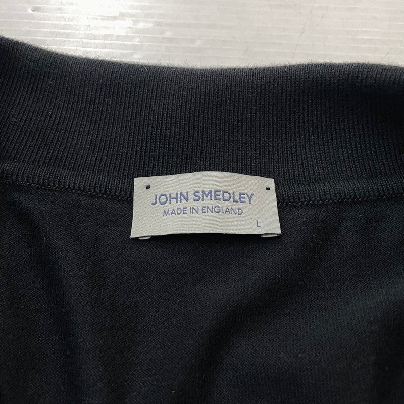【中古品】【メンズ】 JOHN SMEDLEY ジョンスメドレー ISIS 30 GAUGE SEAISLAND COTTON POLO KNIT アイシス 30ゲージ シーアイランド コットン ポロニット 半袖 トップス 141-260929-yo-09-teih サイズ：L カラー：ブラック 万代Net店